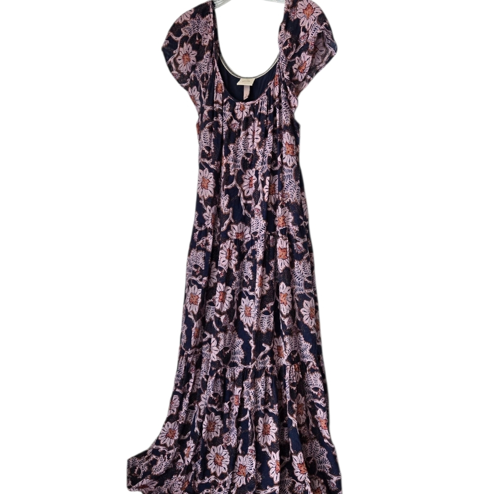 Knox Rose Navy Maxi Dress with Blush Floral Print
